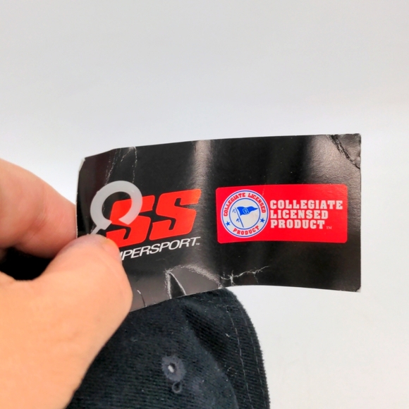 Vintage Iowa Hawkeyes Supersport Shockwave Black Strapback Hat Cap New With Tags - Picture 6 of 10